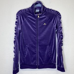 adidas velour purple track jacket women's XS